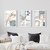 Set 3 con Marco - Abstractos Celeste y Dorado - comprar online
