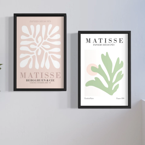 Set 2 con Marco - Matisse Verde y Rosa - comprar online