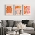 Set 3 Canvas - Flores Naranja y Rosa