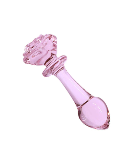 Plug Anal de Vidro em Formato de Rosa