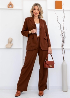 Conjunto Valentina Marrom (Blazer e Calça)