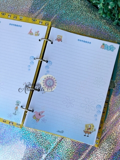 Refil Folhas Fichario - Bob Esponja - Papelaria Ananda