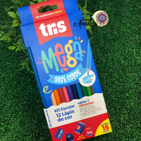 Lápis de Cor Tris 12 cores - Kit 15 peças