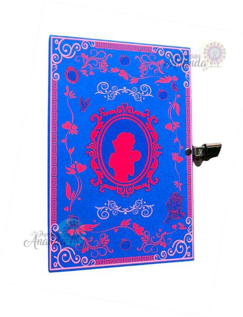Diário Branca de Neve com cadeado - Papelaria Ananda - comprar online