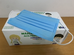Máscara Desc. Tripla AZUL INFANTIL Elástico Venkuri cx c/50unidade -Cod-13040011