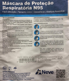 Máscara N95 ORIGINAL- VALOR ESPECIAL PARA COMPRAS ACIMA DE 100 UNIDADES- Cod:7911700 - comprar online