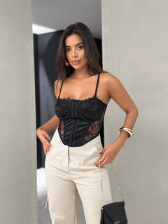 Cropped Corset Preto - comprar online