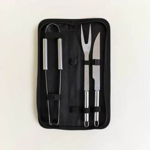 Set de asado acero en estuche