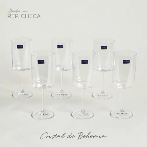 Set x 6 Copas Anita Cristal de Bohemia 400 ml