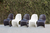 Combo 4 Sillas Phantom Mascardi 1 Mesa Redonda de 7 Patas Color Negro