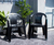 Combo 2 Sillas Ancona Mascardi 1 Mesa Cuadrada Encastrable Color Negro - Reventon Store