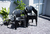Combo 4 Sillas Ancona Mascardi 1 Mesa Cuadrada Encastrable Color Negro - Reventon Store
