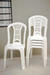 Combo 2 Sillas Reina Mascardi 1 Mesa Monoblock Color Blanco - Reventon Store
