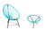 Combo 1 Silla Acapulco PVC Mediana 1 Mesita Acapulco Color Turquesa