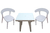 Combo 2 Sillas Luna Mascardi 1 Mesa Cuadrada 75x75 Color Blanco