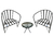 Combo 2 Sillones Nepal 1 Mesita Ratona Color Negro