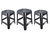 Combo 3 Banquetas Grandes De Plastico Mascardi Color Negro