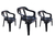 combo 3 Sillas Milano Mascardi Negra Plastico