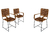 Combo 3 Sillas de Hierro Macizo Roma con Apoyabrazos Cordon - comprar online