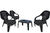 Combo 3 Sillas Sueño 1 Mesa Ratona Mascardi Color Negro