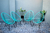 Imagen de Combo 4 Sillas Acapulco PVC Mediana 1 Mesita Acapulco Color Turquesa