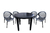 Combo 4 Sillas Aruba Mascardi 1 Mesa Redonda 90Cm Color Negro