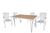 Combo 4 Sillas Kansas Blanca Mascardi 1 Mesa Rectangular de Interiores