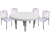 Combo 4 Sillas Paris Mascardi 1 Mesa Redonda de 7 Patas Color Blanco