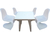 Combo 4 Sillas Phantom Mascardi 1 Mesa Cuadrada 75x75 Color Blanco