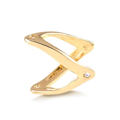 Anel em "V" de Falange Pequeno Banhado a Ouro 18k