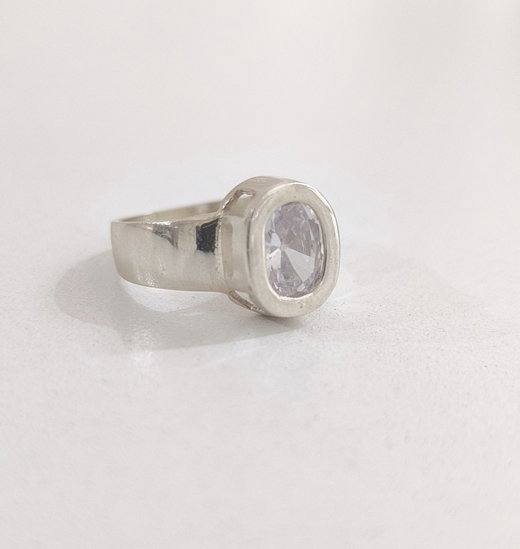 Anillo Piedra Cubic Cristal Ovalado/Plata925 thumbnail 3
