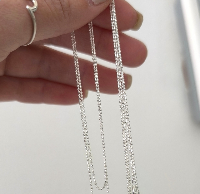 Cadena Diamantada/Mini Bolitas Facetada/40Cm/45Cm/Plata925 thumbnail 2