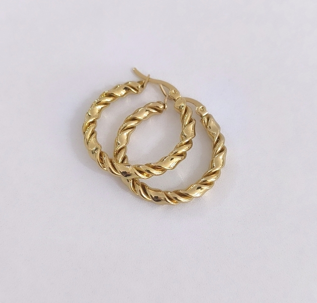 Argollas Giro/Par/3Cm/Linea Gold thumbnail 2