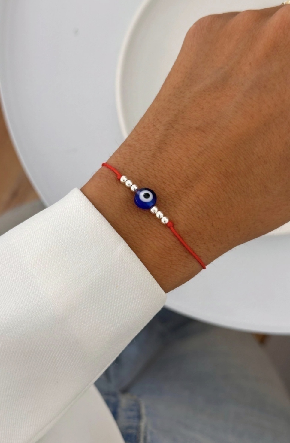 Pulsera Red Protectora/Unisex/Ajustable Con Bolitas De Plata925 thumbnail 3