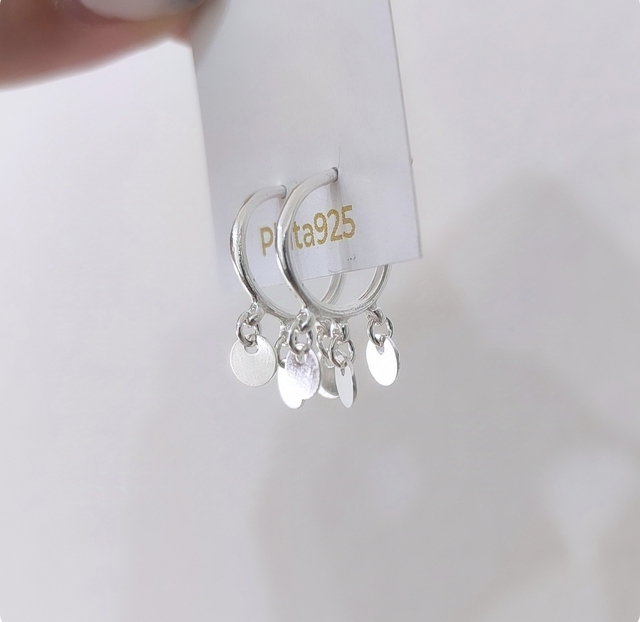 Aros Pasantes Con Dijes Círculos/Plata925 thumbnail 2