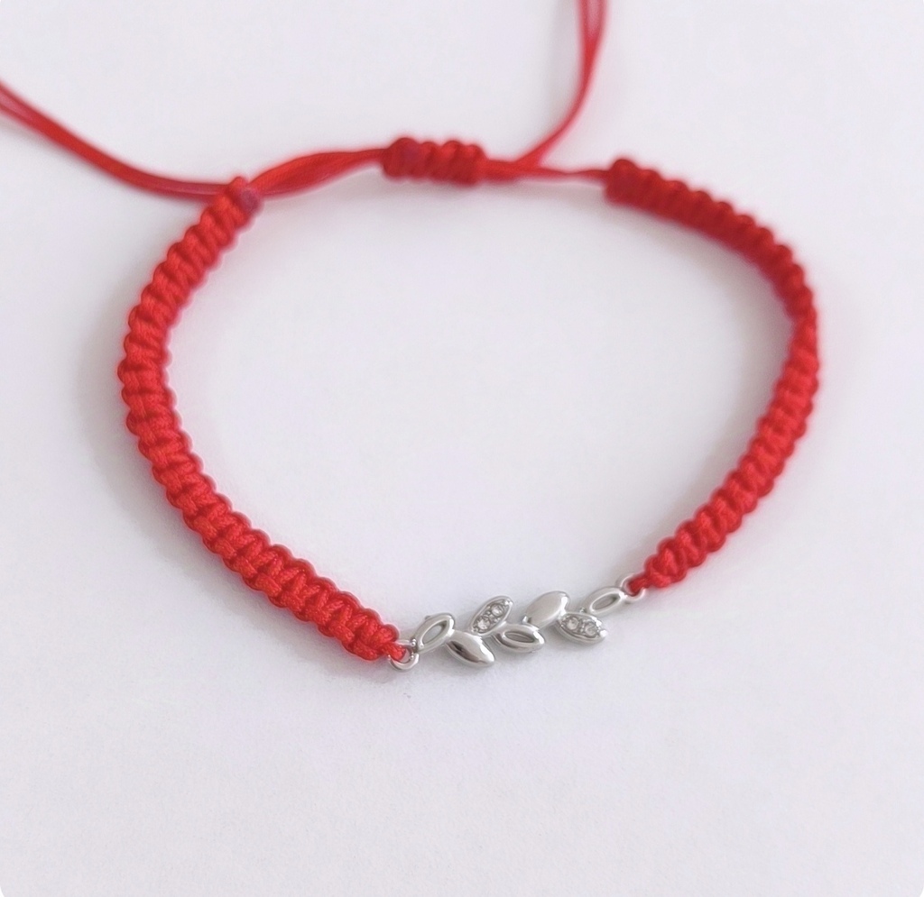Pulsera Red Ajustable Ramita Y Strass/Acero Quirúrgico thumbnail 3