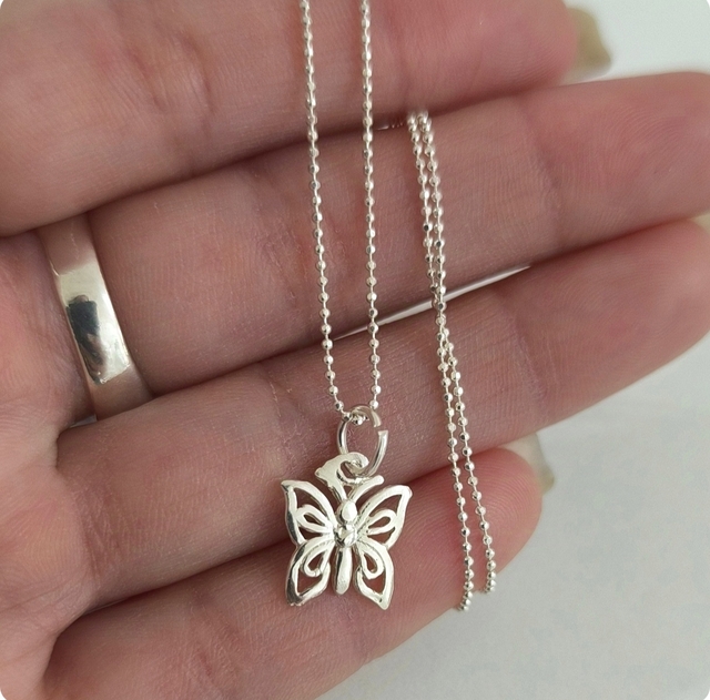 Conjunto Mariposa Calada/Plata925/Cadena Facetada thumbnail 2
