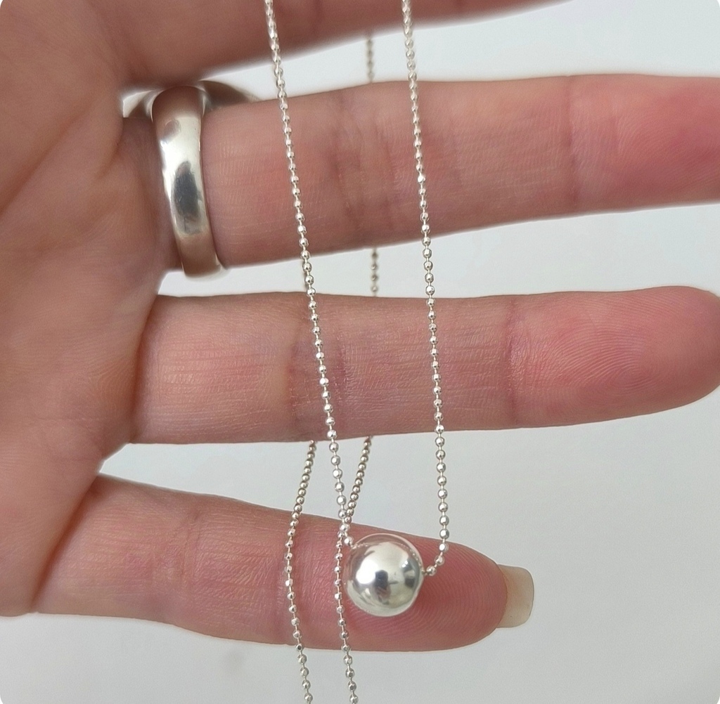 Conjunto Esfera Con Cadena Facetada/Plata925 thumbnail 3