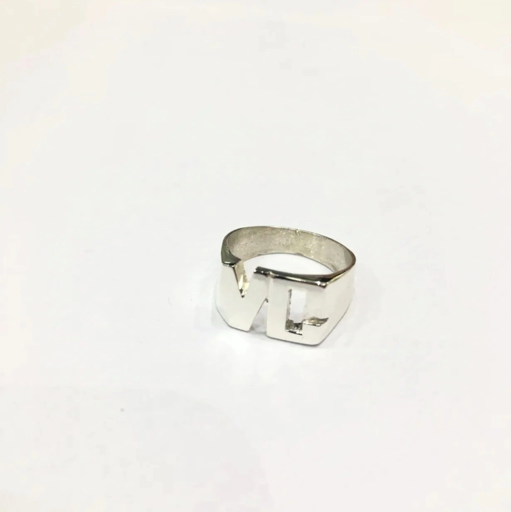Anillo Sello Rectangular 2 Iniciales/Plata925 thumbnail 3