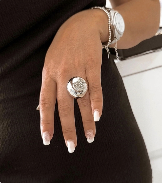 Anillo Esfera Con Corazón Mini Cubic Cristal thumbnail 2