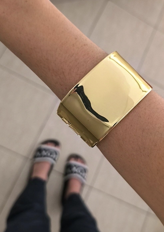 Brazalete Pulsera Ancho Bisagra Línea Gold thumbnail 2
