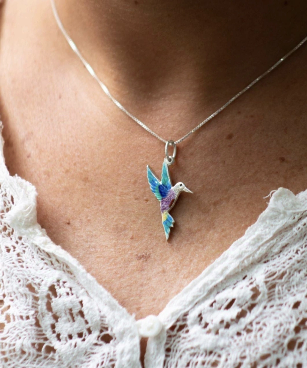 Conjunto Colibrí Tonos Azules/Plata925 thumbnail 3