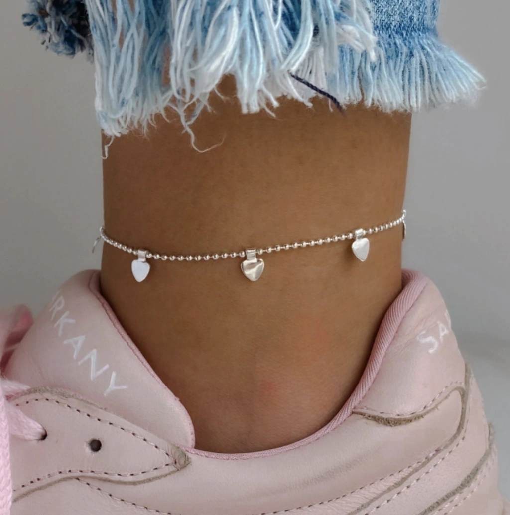 Tobillera love/Regulable/Acero blanco