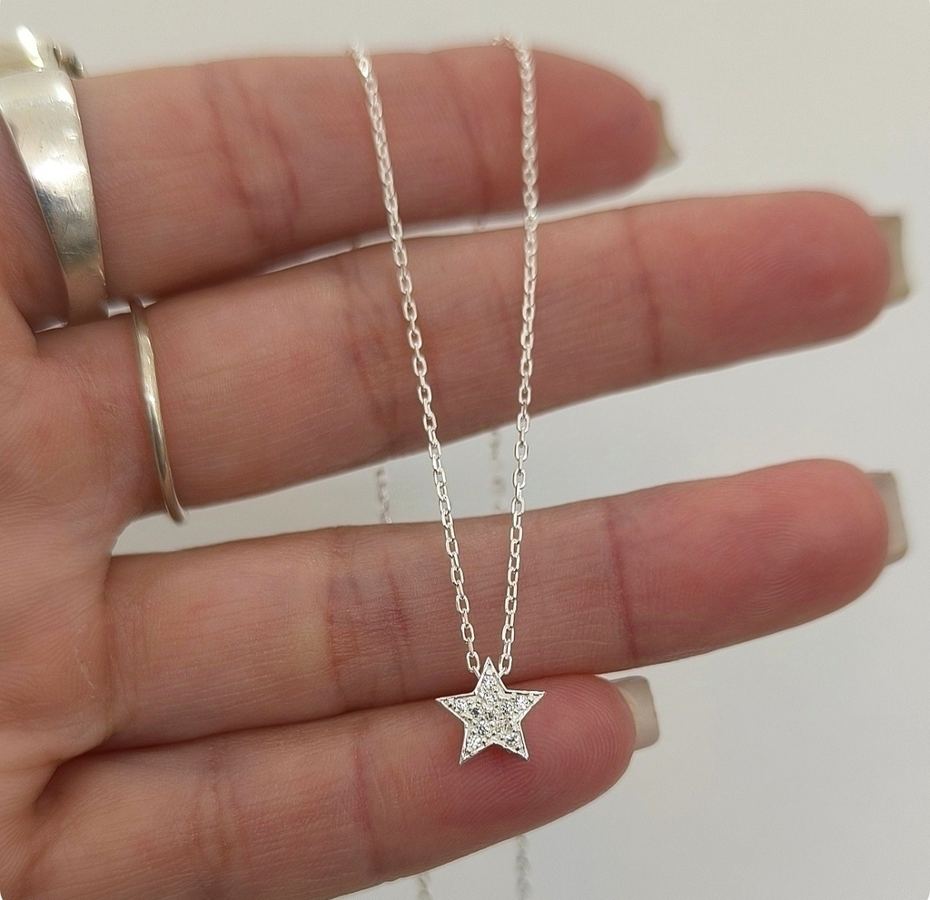 Conjunto Estrella Pasante/Micropave/Regulable/Plata925 thumbnail 3