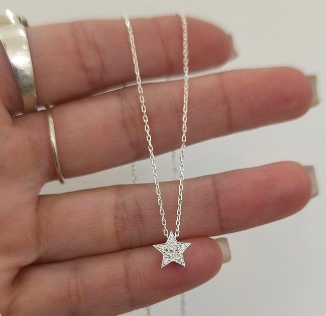Conjunto Estrella Pasante/Micropave/Regulable/Plata925 thumbnail 2