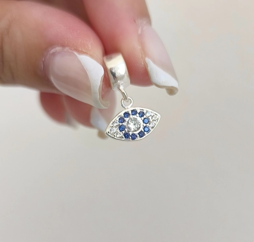 Dije charm ojo protector/Plata925y micropave/Pandora