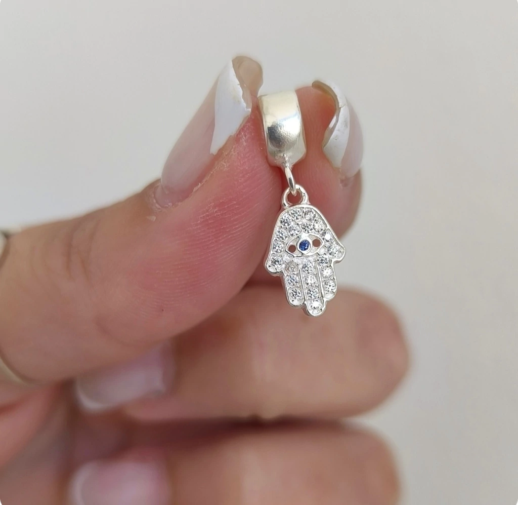 Dije charm mano protectora/Plata925 y micropave/Pandora