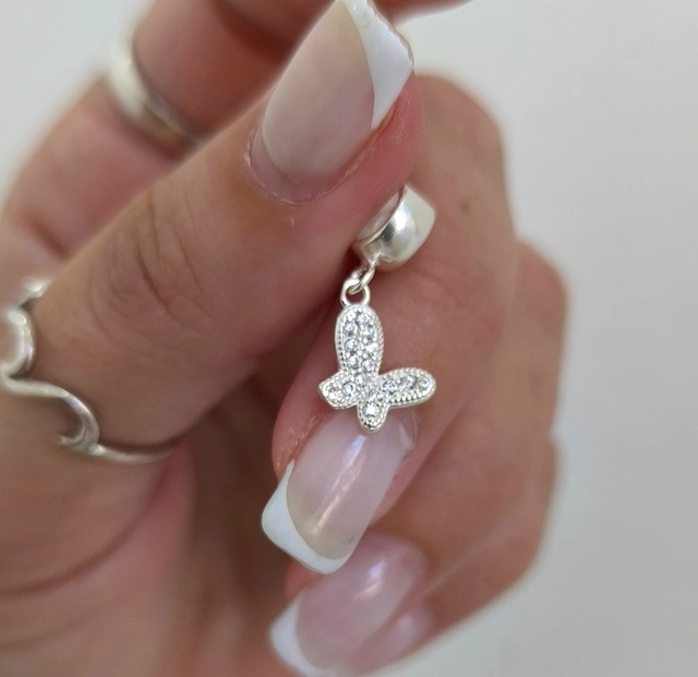 Dije Charm Mariposa Con Micropave/Plata925/Pandora thumbnail 2