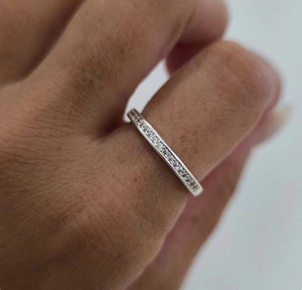 Anillo medio sin fin/Acero blanco N°17