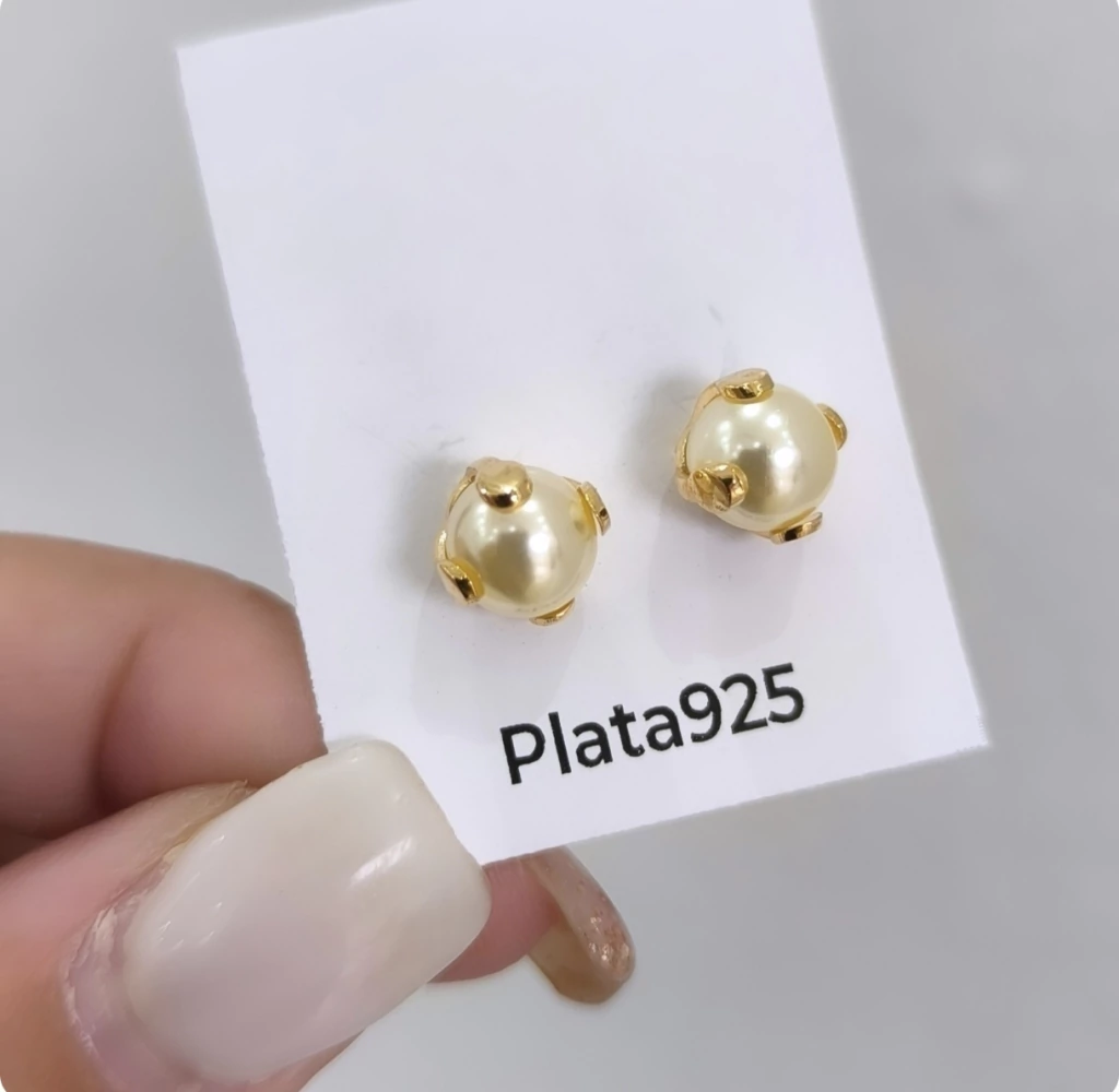 Abridor Plata Gold/Perla engarzadas/6mm